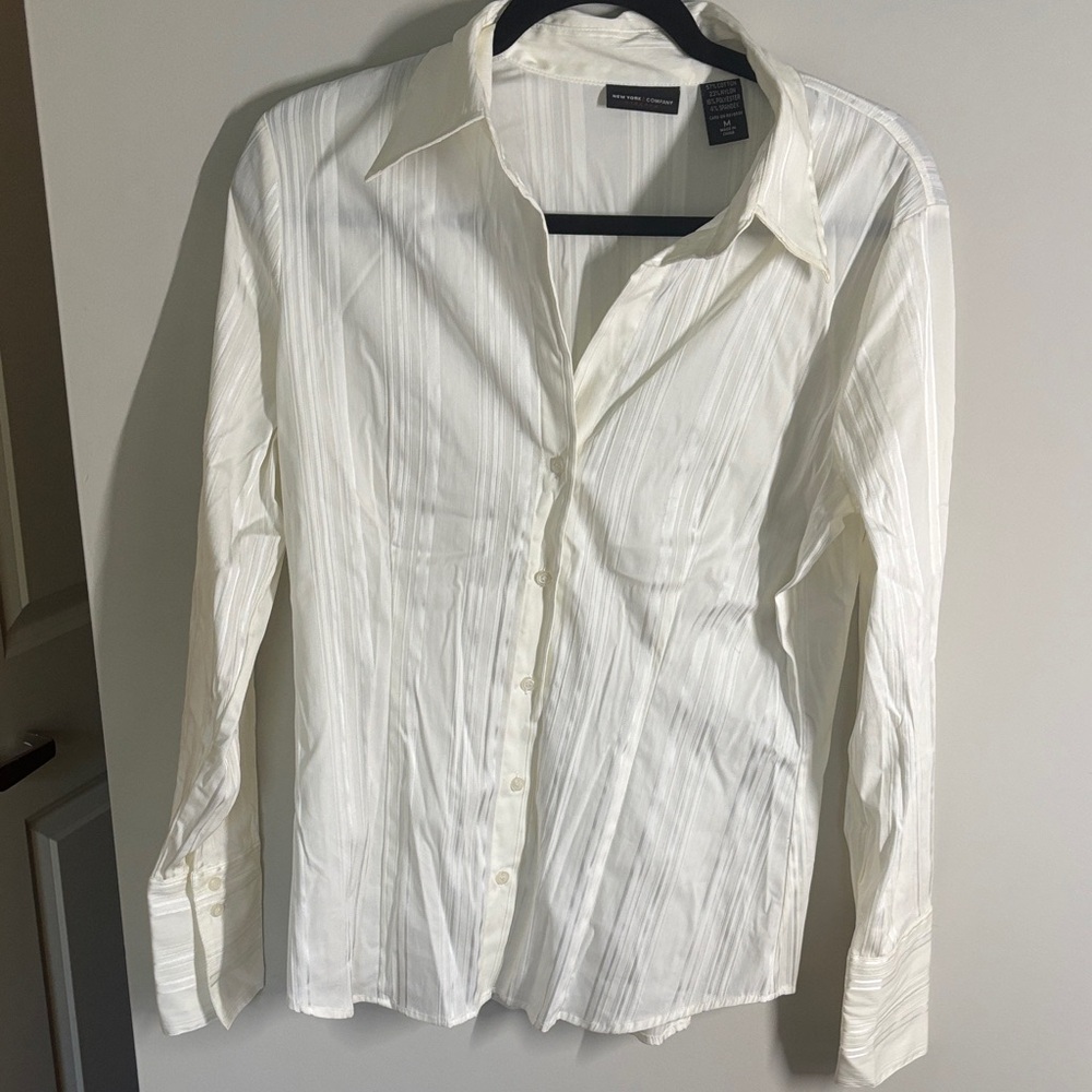 New York & Company white button up shirt
